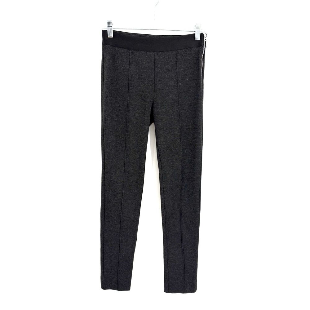 EVERLANE Stretch Ponte Side Zip Pintuck Skinny Ankle Pants Charcoal Gray Size 0